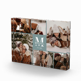 Moderne Sage Green Family Fotocollage Keepsake Fotoblokken