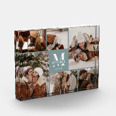 Moderne Sage Green Family Fotocollage Keepsake Fotoblokken (Links)