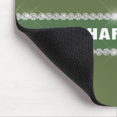 Moderne Sage Green Glitter Drip Mousserende Diaman Muismat (Hoek)