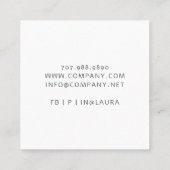 Moderne Sage Green Glitter Script Handtekening Vierkante Visitekaartje (Achterkant)