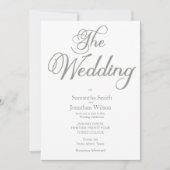 Moderne Sage Green Kalligrafie op White Wedding Kaart (Voorkant)