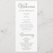 Moderne Sage Green Kalligrafie op wit programma Programmakaart (Voorkant)