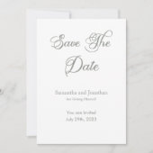 Moderne Sage Green Kalligrafie Save the Date Kaart (Voorkant)