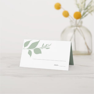 Moderne Sage Green Leaves Wedding Place Card Plaatskaartje