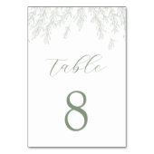 Moderne Sage Green Minimal Leaves Wedding Kaart (Achterkant)