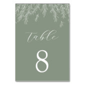 Moderne Sage Green Minimal Leaves Wedding Kaart (Achterkant)