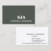 Moderne Sage Green minimalistische professionele I Visitekaartje (Voorkant / Achterkant)