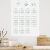 Moderne Sage Green Monogram Script Trouwstoel Poster (Keuken)