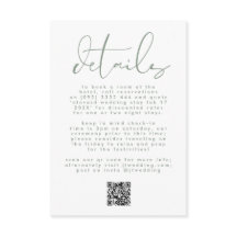 Moderne Sage Green Neutral Text Wedding QR CODE