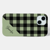 Moderne Sage Green Plaid Controleer Patroonnaam Case-Mate iPhone Case (Achterkant (horizontaal))