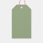 Moderne Sage Green Plain Effen Kleur Cadeaulabel (Achterkant)