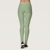 Moderne Sage Green Plain Effen Kleur Leggings (Achterkant)