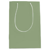 Moderne Sage Green Plain Effen Kleur Medium Cadeauzakje (Voorkant)