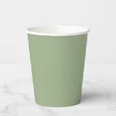Moderne Sage Green Plain Effen Kleur Papieren Bekers (Links)