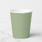 Moderne Sage Green Plain Effen Kleur Papieren Bekers (Rechts)
