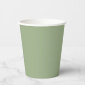 Moderne Sage Green Plain Effen Kleur Papieren Bekers (Voorkant)