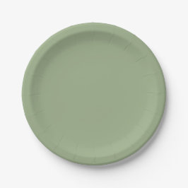 Moderne Sage Green Plain Effen Kleur Papieren Bordje
