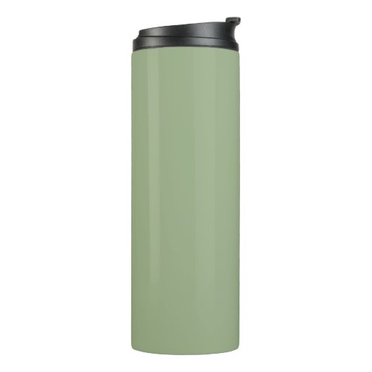 Moderne Sage Green Plain Effen Kleur Thermosbeker (Gedraaid links)