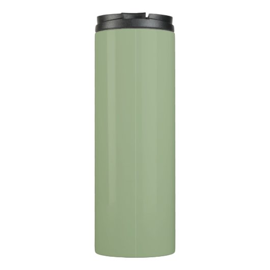 Moderne Sage Green Plain Effen Kleur Thermosbeker (Achterkant)