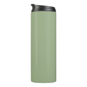 Moderne Sage Green Plain Effen Kleur Thermosbeker (Geroteerd rechts)