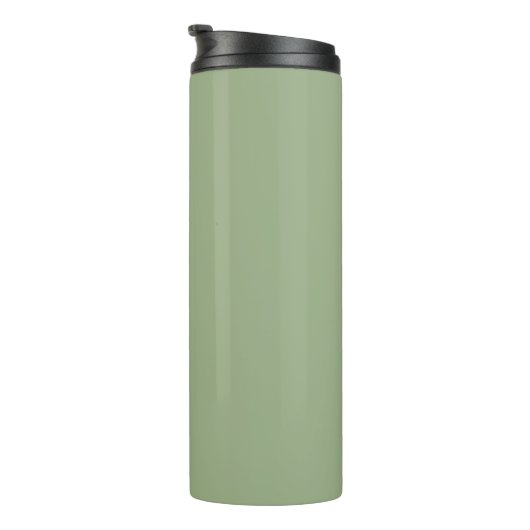 Moderne Sage Green Plain Effen Kleur Thermosbeker (Geroteerd rechts)