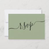 Moderne Sage Green QR Code Huwelijk RSVP Kaartje (Voorkant)