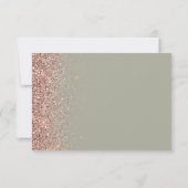 Moderne Sage Green Roos Gold Glitter Edge RSVP-kaa RSVP Kaartje (Achterkant)