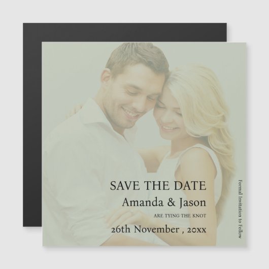 Moderne Sage Green Translucent Wedding Aankondigin (Voorkant / Achterkant)