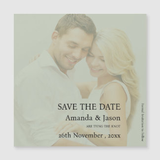 Moderne Sage Green Translucent Wedding Aankondigin