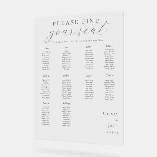 Moderne Sage Green trouwkaarten Acryl Bord (Hoek)