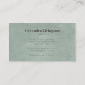 Moderne Sage Green Waterverf Professional Visitekaartje (Achterkant)