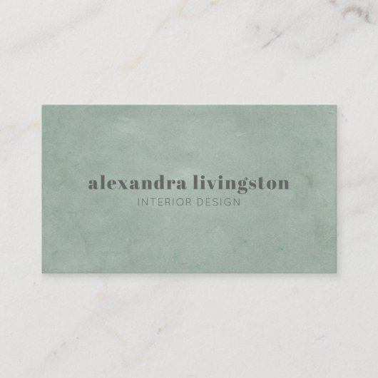 Moderne Sage Green Waterverf Professional Visitekaartje (Voorkant)