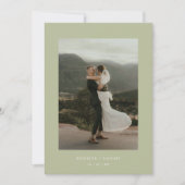 Moderne Sage Green Wedding Elopement Receptie Kaart (Voorkant)