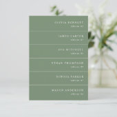 Moderne Sage Green Wedding Naam Plaats Kaarten (Staand voorkant)