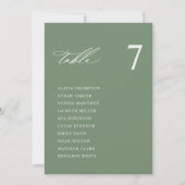 Moderne Sage Green Wedding Zitting Grafiek Kaarten (Voorkant)