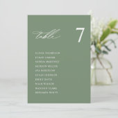 Moderne Sage Green Wedding Zitting Grafiek Kaarten (Staand voorkant)