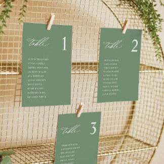 Moderne Sage Green Wedding Zitting Grafiek Kaarten