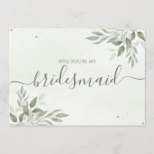Moderne Sage Greenery Bruidsmeisje Uitnodigingskaa Save The Date (Voorkant)