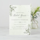 Moderne Sage Greenery Chic Bruiloftsborrelkaart Save The Date (Staand voorkant)