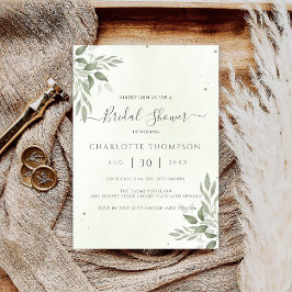 Moderne Sage Greenery Chic Bruiloftsborrelkaart Save The Date