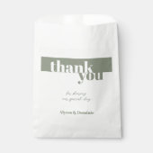 Moderne Sage Groen Dank u Bruiloft Bedankzakje (Voorkant)