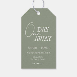 Moderne Sage Groen Een dag weg repetitie diner Cadeaulabel