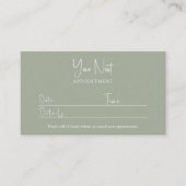 Moderne Sage Groen met QR Code Afsprakenkaartje (Voorkant)