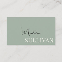 Moderne Sage Groen Minimalist Visitekaartje