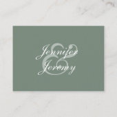 Moderne Sage Groen Wit Bruiloft Accommodaties Informatiekaartje (Achterkant)