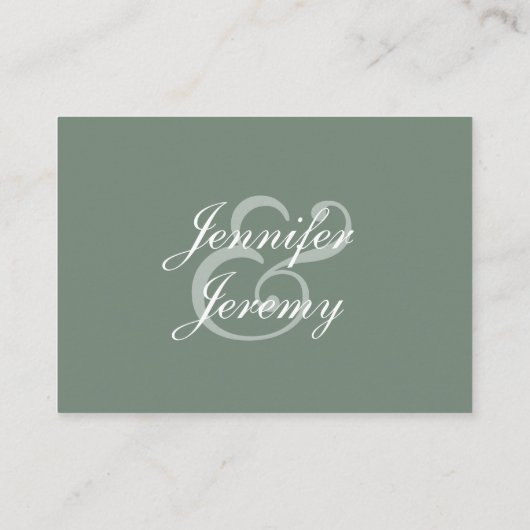 Moderne Sage Groen Wit Bruiloft Accommodaties Informatiekaartje (Achterkant)