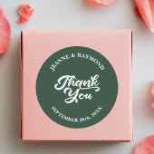 Moderne Sage Groene Aangepaste Bruiloft Dank U Fav Ronde Sticker