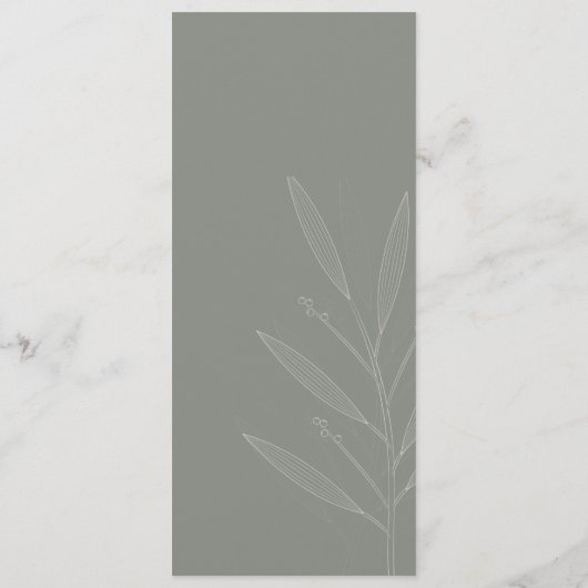 Moderne Sage Groene Achtergrond Afstuderen Menu (Achterkant)