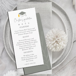 Moderne Sage Groene Achtergrond Afstuderen Menu