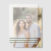 Moderne Sage Groene Anker Nautische Bruiloft Vellum Uitnodigingen (Offset (Koppel))